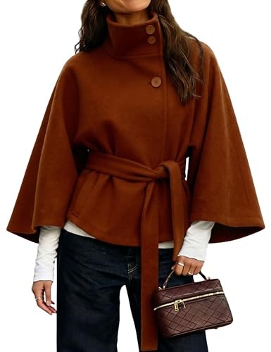Hooever Women's Batwing Sleeve Wool Blend Poncho Jacket: $45.98 Hooever Women's Batwing Sleeve Wool Blend Poncho Jacket: $45.98