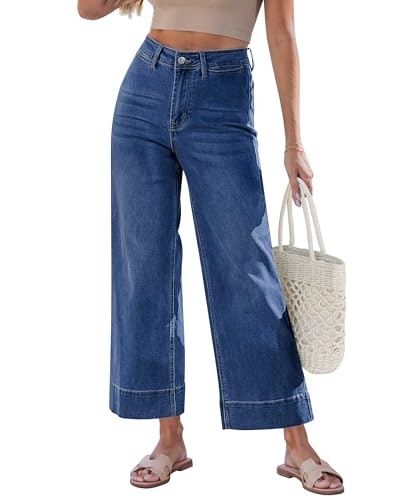 Grapent Women's High Waisted Wide Leg Cropped Jeans: $26.99 Grapent Women's High Waisted Wide Leg Cropped Jeans: $26.99