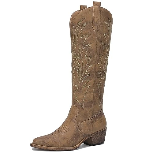 Globalwin Women's Embroidered Knee-High Western Cowgirl Boots: $37.97