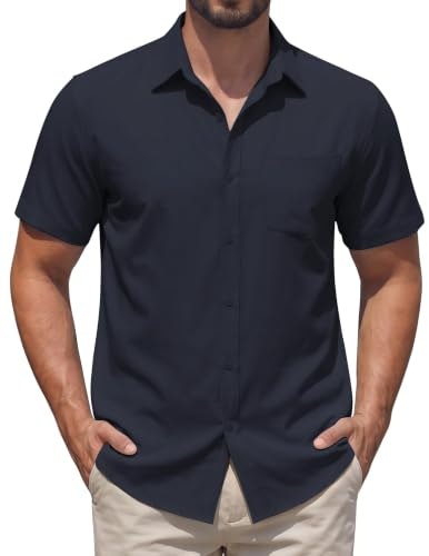 Coofandy Men's Short Sleeve Button-Down Dress Shirt: $14.99