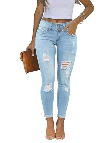 Kunmi Women's Distressed Skinny Stretchy Denim Jeans: $29.22 Kunmi Women's Distressed Skinny Stretchy Denim Jeans: $29.22