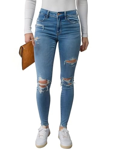 Kunmi Women's Distressed Stretchy Skinny Jeans: $31.44 Kunmi Women's Distressed Stretchy Skinny Jeans: $31.44