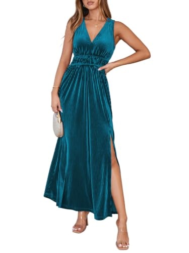 Flessibili Women's Velvet V-Neck Maxi Dress: $45.02