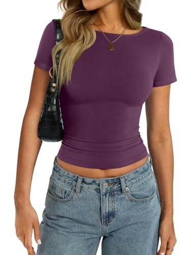 EasyGala Women's Cotton Boat Neck Crop Top: $12.74