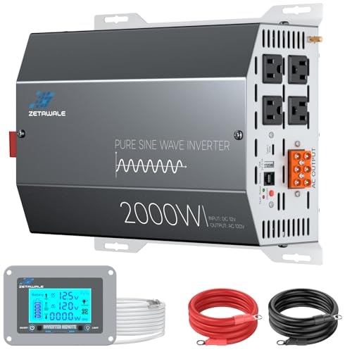 2,000W Pure Sine Wave Inverter 12V DC to 120V AC Converter: $161.49 2,000W Pure Sine Wave Inverter 12V DC to 120V AC Converter: $161.49