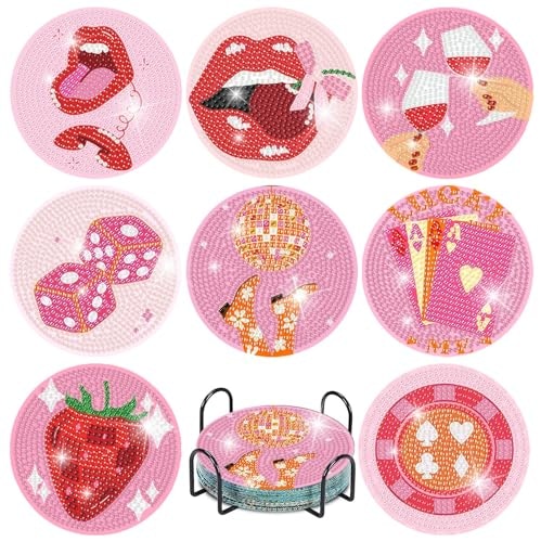 Canrichshop Vintage Diamond Painting Coasters 8-Pack: $9.98
