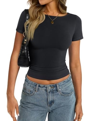 EasyGala Women's Cotton Boat Neck Crop Top: $9.99