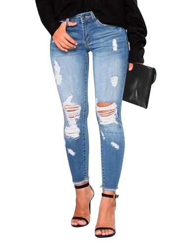 Kunmi Women's Distressed Skinny Stretchy Denim Jeans: $31.44 Kunmi Women's Distressed Skinny Stretchy Denim Jeans: $31.44