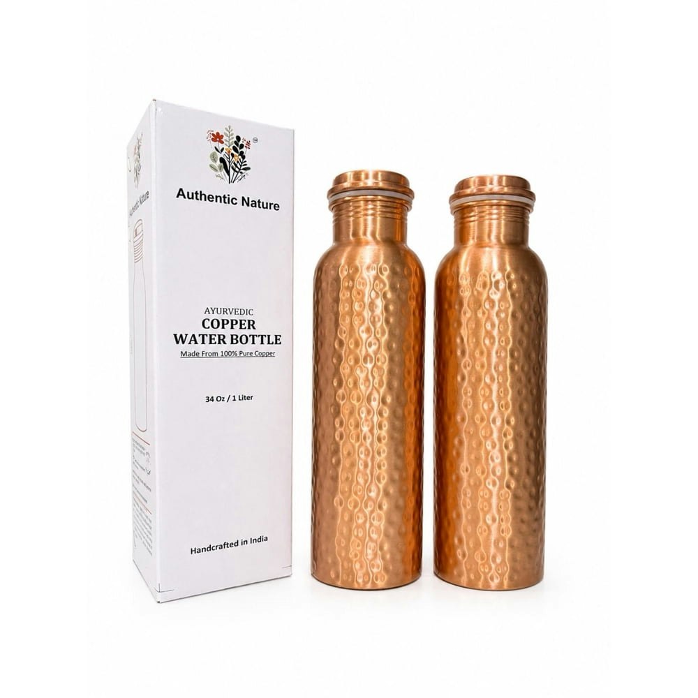 Authentic Nature 1-Liter Hammered Copper Water Bottle 2-Pack: $39.58 Authentic Nature 1-Liter Hammered Copper Water Bottle 2-Pack: $39.58