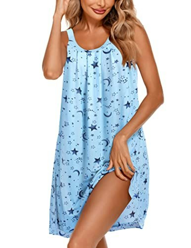 Ekouaer Women's Sleeveless Pleated Nightgown: $14.98