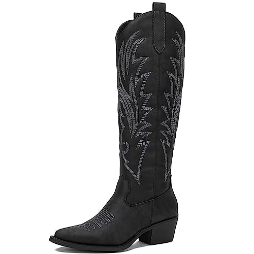 Globalwin Women's Embroidered Knee-High Western Cowboy Boots: $33.99 Globalwin Women's Embroidered Knee-High Western Cowboy Boots: $33.99