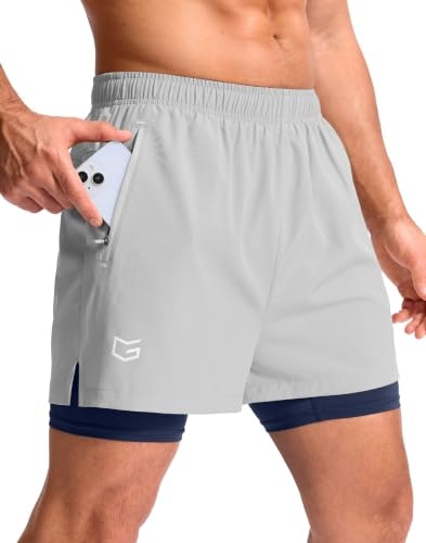 Men's 5-Inch Running Gym Shorts with Compression Liner: $19.98 Men's 5-Inch Running Gym Shorts with Compression Liner: $19.98