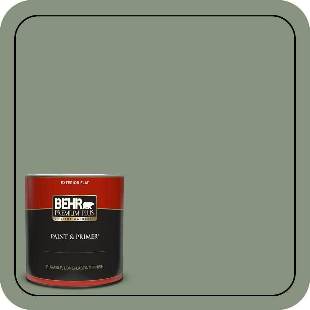 Behr Eucalyptus Wreath Flat Exterior Paint & Primer 1-Quart: $23.98 Behr Eucalyptus Wreath Flat Exterior Paint & Primer 1-Quart: $23.98
