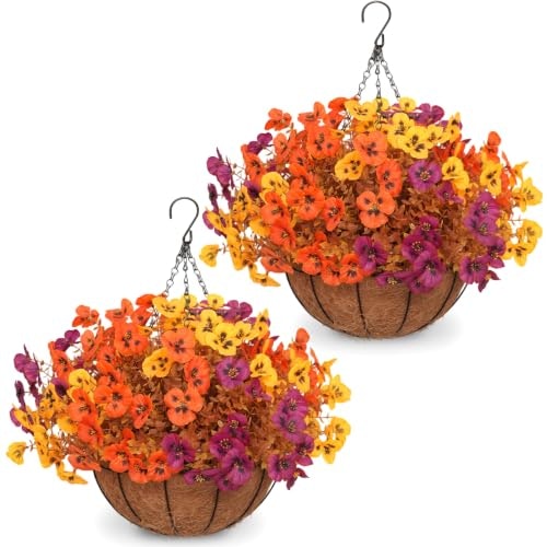 Artificial Fall Hanging Flower Basket 2-Pack: $30.59 Artificial Fall Hanging Flower Basket 2-Pack: $30.59