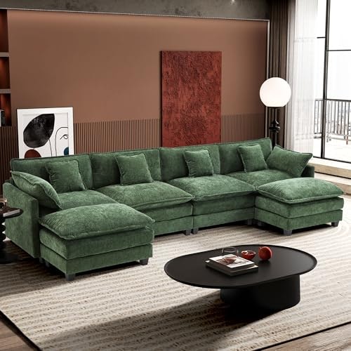 Ihanherry 146" U-Shaped 6-Seat Modular Sectional Sofa with 2 Ottomans: $764.98 Ihanherry 146" U-Shaped 6-Seat Modular Sectional Sofa with 2 Ottomans: $764.98