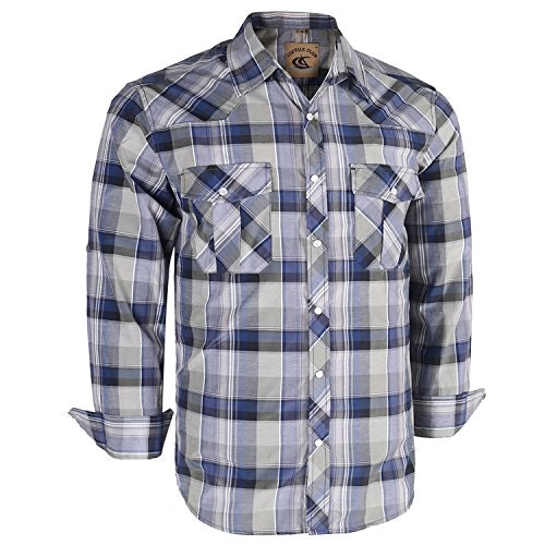 Coevals Club Men's Long Sleeve Plaid Pearl Snap Shirt: $26.34