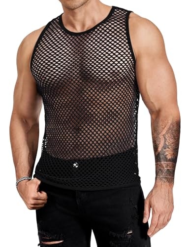 Coofandy Men's Fishnet Muscle Tank Top: $14.96
