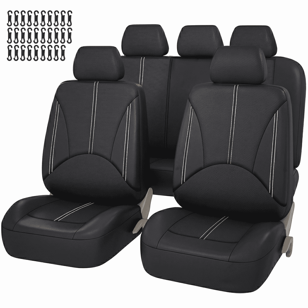 Floray 9-Piece PU Leather Car Seat Cover Set: $29.99