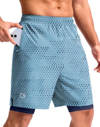 Men's Running Gym Shorts with Compression Liner 9-inch: $19.98 Men's Running Gym Shorts with Compression Liner 9-inch: $19.98
