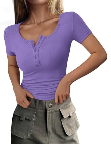 Prettygarden Women's Henley Summer T-Shirt: $14.97 Prettygarden Women's Henley Summer T-Shirt: $14.97