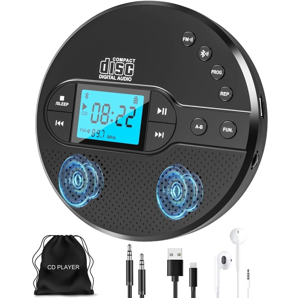 Greadio 2,000mAh Portable Bluetooth CD Player: $37.73 Greadio 2,000mAh Portable Bluetooth CD Player: $37.73