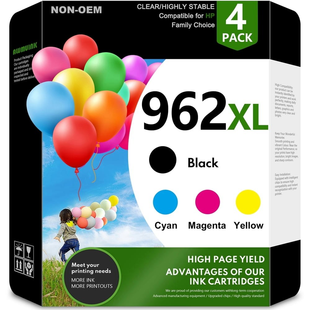962XL Ink Cartridge 4-Pack: $85.95 962XL Ink Cartridge 4-Pack: $85.95