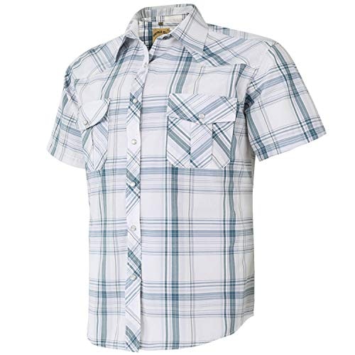 Coevals Club Men's Western Plaid Pearl Snap Short Sleeve Shirt: $24.64