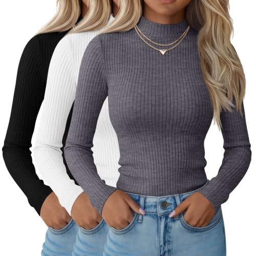 Riyiper Women's Mock Turtleneck Long Sleeve Top 3-Pack: $33.14