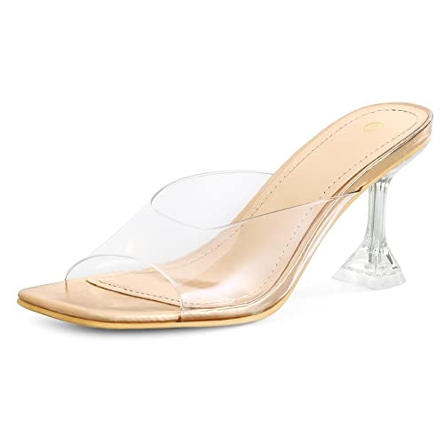 Mysoft Women's Clear Square Toe Heeled Sandals: $31.34 Mysoft Women's Clear Square Toe Heeled Sandals: $31.34
