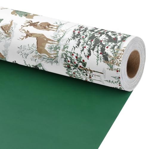 Biobrown Christmas Woodland Deer and Snowy Forest Wrapping Paper: $11.89 Biobrown Christmas Woodland Deer and Snowy Forest Wrapping Paper: $11.89