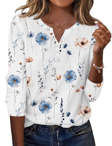 Zeagoo Women's Long Sleeve Henley V-Neck Blouse: $8.49 Zeagoo Women's Long Sleeve Henley V-Neck Blouse: $8.49