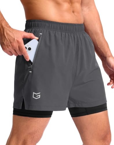 Men's 5-Inch Running Gym Shorts with Compression Liner: $19.98 Men's 5-Inch Running Gym Shorts with Compression Liner: $19.98