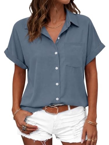 Beautife Women's Short Sleeve Button-Down Blouse: $14.98 Beautife Women's Short Sleeve Button-Down Blouse: $14.98