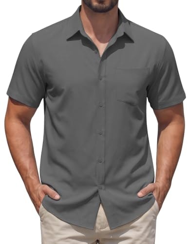 Coofandy Men's Wrinkle-Free Short Sleeve Button-Down Shirt: $16.98 Coofandy Men's Wrinkle-Free Short Sleeve Button-Down Shirt: $16.98