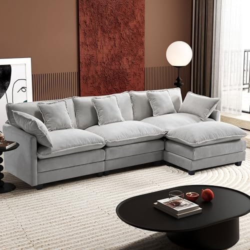 Ihanherry 111.4-inch L-Shaped Modular Sectional Sofa with Ottoman: $594.97 Ihanherry 111.4-inch L-Shaped Modular Sectional Sofa with Ottoman: $594.97