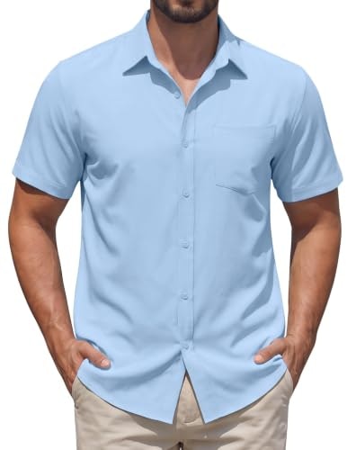 Coofandy Men's Stretch Short-Sleeve Button-Down Dress Shirt: $14.24 Coofandy Men's Stretch Short-Sleeve Button-Down Dress Shirt: $14.24