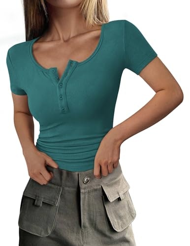 Prettygarden Women's Henley Summer T-Shirt: $14.98 Prettygarden Women's Henley Summer T-Shirt: $14.98