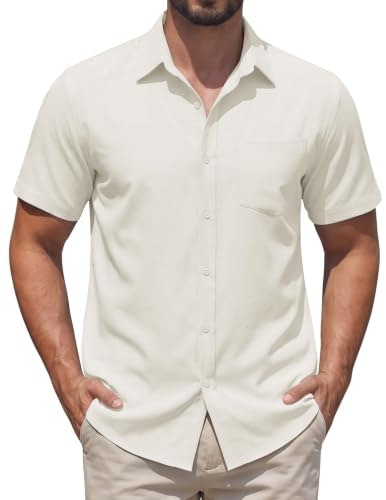 Coofandy Men's Short Sleeve Button Down Dress Shirt: $14.99
