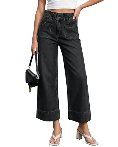 Luvamia High-Waisted Wide-Leg Cropped Denim Jeans: $16.99 Luvamia High-Waisted Wide-Leg Cropped Denim Jeans: $16.99