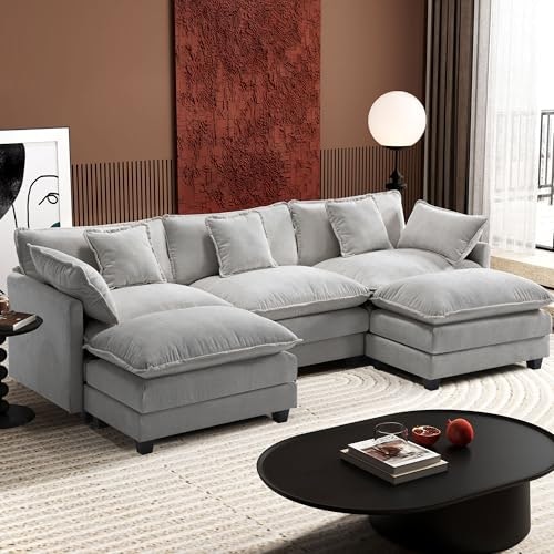 Ihanherry 111.4-Inch U-Shaped Modular Sectional Sofa with 2 Ottomans: $679.97 Ihanherry 111.4-Inch U-Shaped Modular Sectional Sofa with 2 Ottomans: $679.97