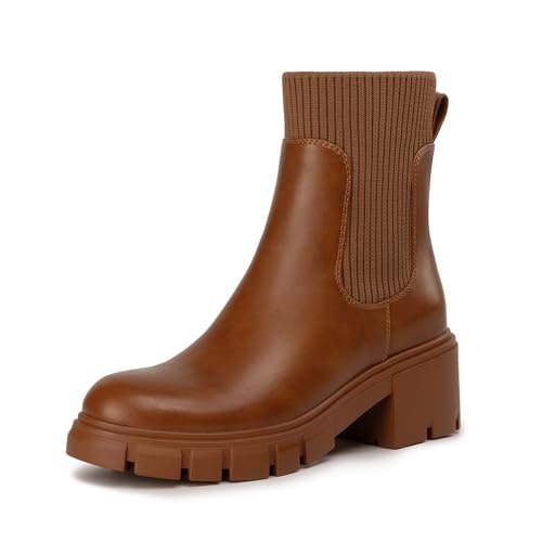 Athlefit Women's Chunky Platform Chelsea Ankle Boots: $39.98 Athlefit Women's Chunky Platform Chelsea Ankle Boots: $39.98