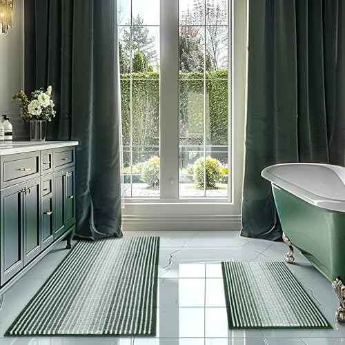 Bsicpro 2-Piece Striped Bathroom Rug Set: $19.99 Bsicpro 2-Piece Striped Bathroom Rug Set: $19.99