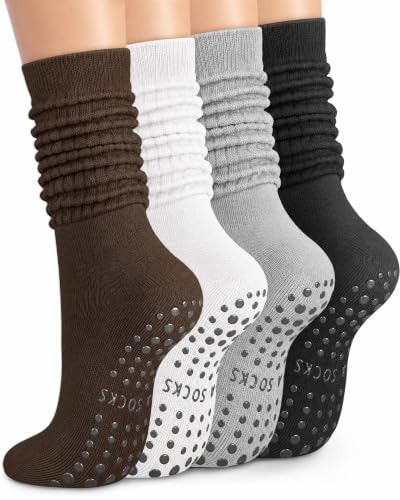 Ysense Slouchy Pilates Grip Socks 4-Pack: $8.98 Ysense Slouchy Pilates Grip Socks 4-Pack: $8.98