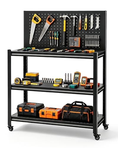 Pterying 52-Inch Mobile Garage Workbench Table: $59.99