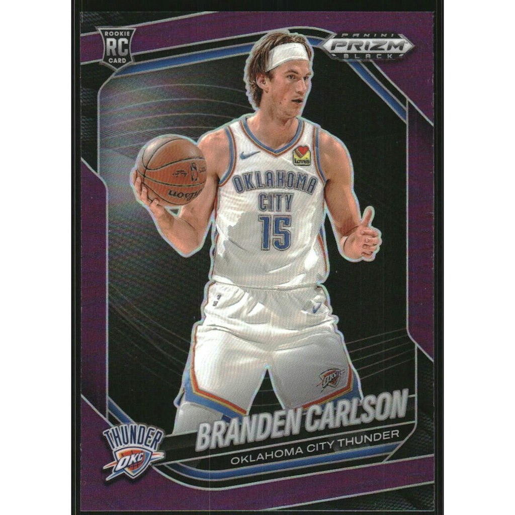 2024-25 Panini Prizm Branden Carlson Black Prizms Purple #249 Card: $30 2024-25 Panini Prizm Branden Carlson Black Prizms Purple #249 Card: $30