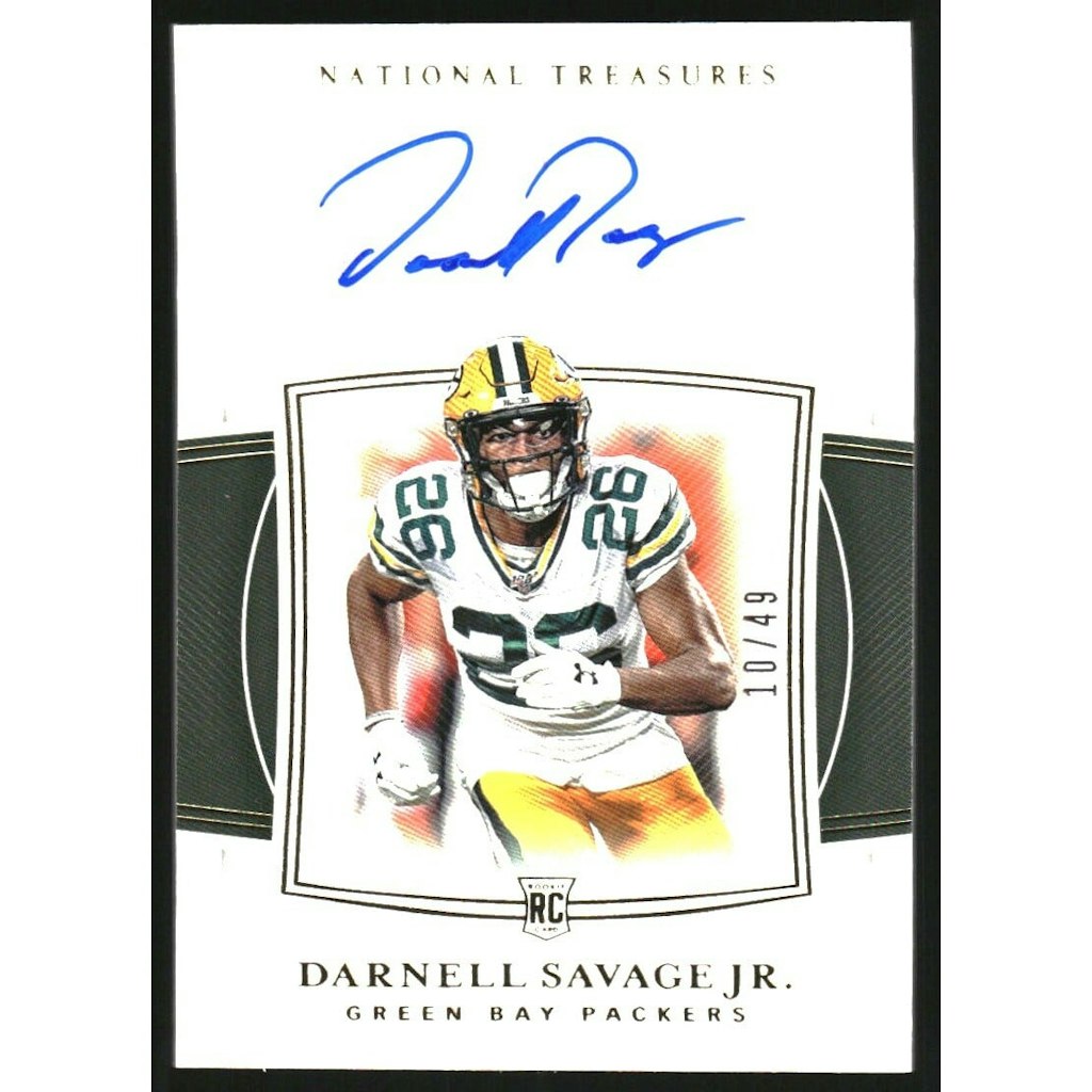2019 Panini National Treasures Darnell Savage Jr. Gold Autograph Card: $36