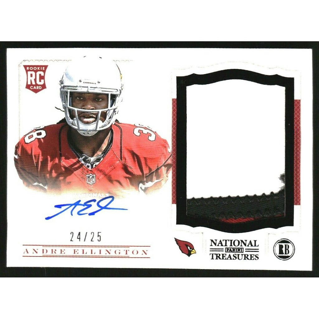 2013 Panini National Treasures Andre Ellington Rookie Signature Materials Black Card: $36 2013 Panini National Treasures Andre Ellington Rookie Signature Materials Black Card: $36