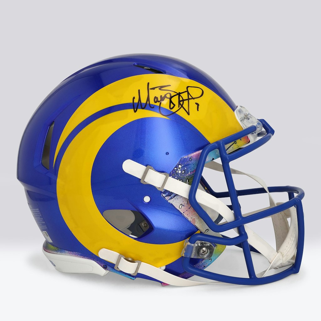 Matthew Stafford Autographed Los Angeles Rams Riddell Speed Authentic Helmet: $6,299.99 Matthew Stafford Autographed Los Angeles Rams Riddell Speed Authentic Helmet: $6,299.99