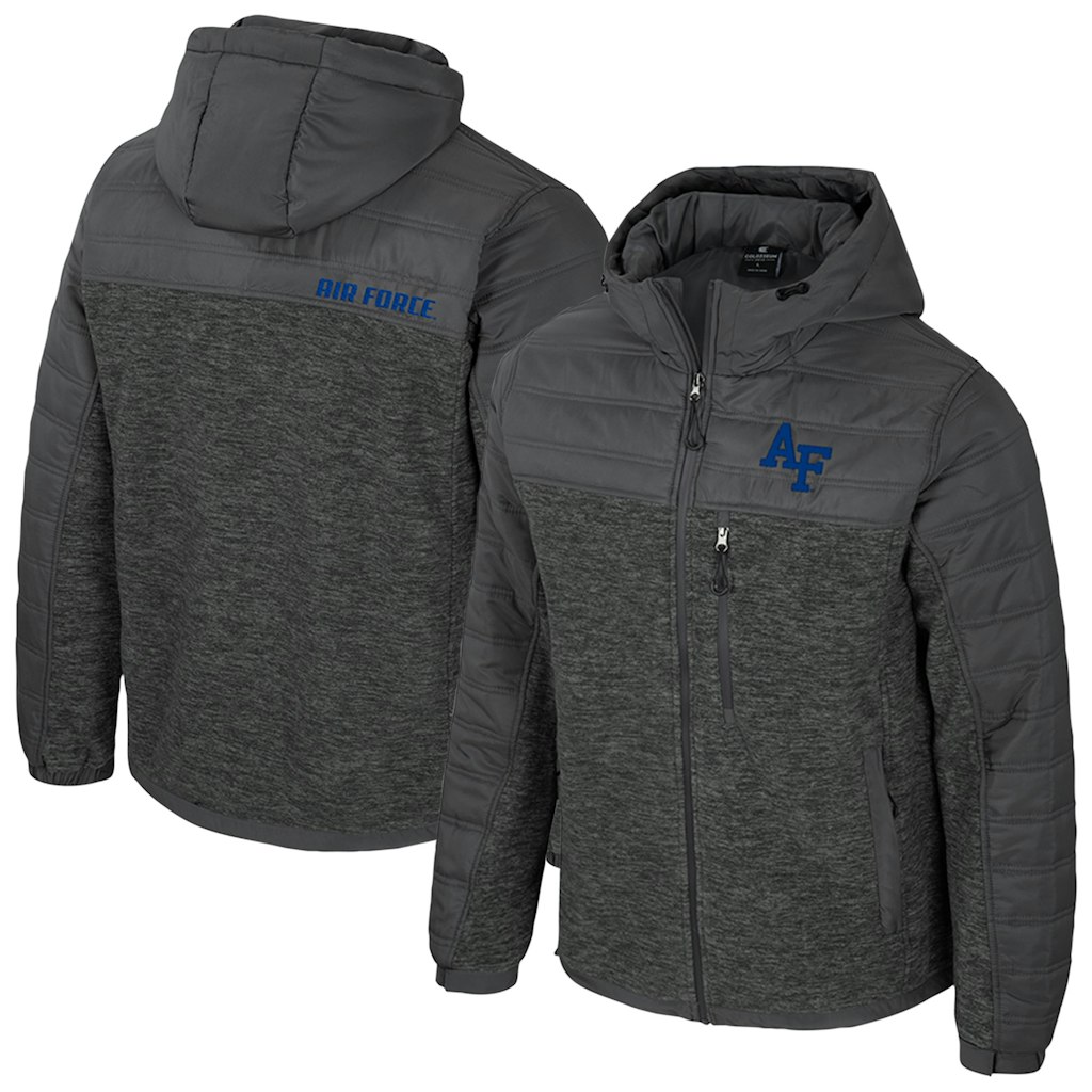 Colosseum Air Force Falcons Nightman Full-Zip Puffer Hoodie: $59.49