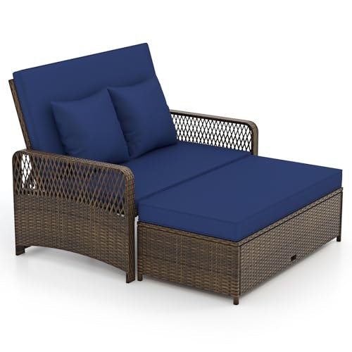 Tangkula Patio Rattan Daybed: $233.99
